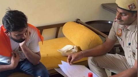 Delhi Police at Abhijit Deepke's house
