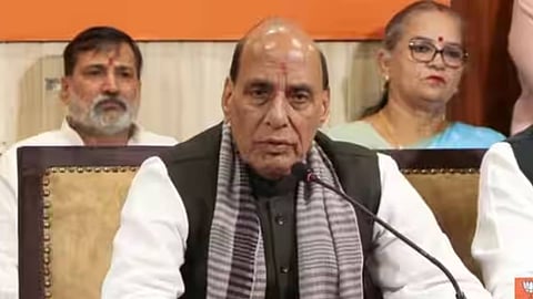 Rajnath Singh against opposition protests