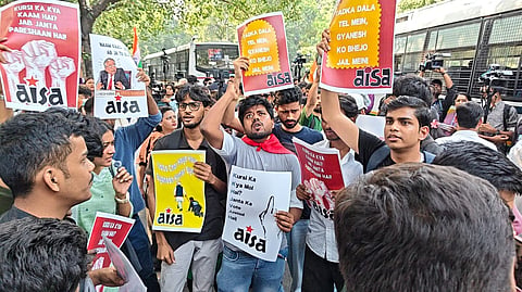 AISA PROTEST IN DELHI
