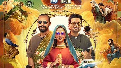 അനശ്വര രാജനൊപ്പം അർജുൻ അശോകനും ബാലു വർഗീസും; 'എന്ന് സ്വന്തം പുണ്യാളൻ' ഫസ്റ്റ് ലുക്ക് പോസ്റ്റർ