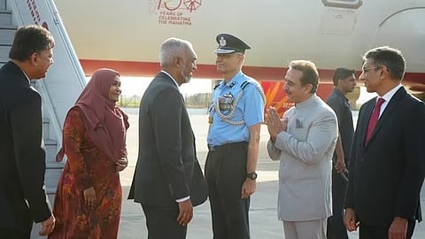 അകൽച്ച ഇല്ലാതാക്കാൻ മാലിദ്വീപ് പ്രസിഡൻ്റ് ഇന്ത്യയിലെത്തി; മോദിയുമായി കൂടിക്കാഴ്ച നടത്തും