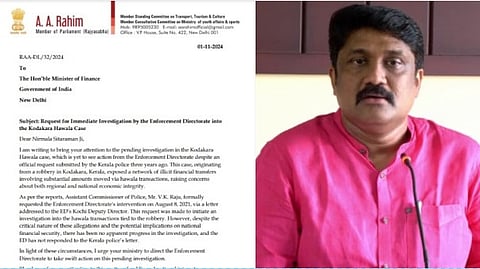 കൊടകര കുഴൽപ്പണ കേസ്; ഉത്തരവാദിത്തപ്പെട്ട കേന്ദ്ര ഏജൻസി അന്വേഷിക്കണം, കേന്ദ്ര ധനകാര്യമന്ത്രിക്ക് എ എ റഹീം എം പിയുടെ കത്ത്