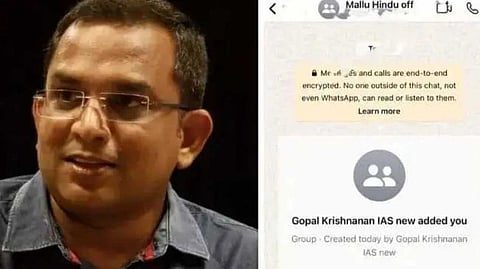 മല്ലു ഹിന്ദു ഐഎഎസ് വാട്സ് ഗ്രൂപ്പ് വിവാദം; ഗോപാലകൃഷ്ണന്റെ ഫോണ് ഹാക്ക് ചെയ്യപ്പെട്ടിട്ടില്ലെന്ന് ഗൂഗിള്