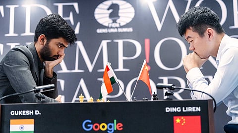 തുടരെ ആറ് സമനിലകൾ; ഒമ്പതാം ഗെയിമിലും ഡിങ് ലിറനെ സമനിലയിൽ തളച്ച് ഗുകേഷ്