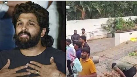 കല്ലും, തക്കാളികളും വലിച്ചെറിഞ്ഞു, സുരക്ഷാ ജീവനക്കാരെ കയ്യേറ്റം ചെയ്തു; അല്ലു അര്ജുന്റെ വീടിന് നേരെ ആക്രമണം