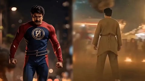 മമ്മൂട്ടിയെ നായകനാക്കിയുള്ള മിന്നൽമുരളി എഐ വീഡിയോയിൽ നിന്ന്