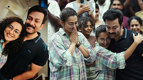 'ഐ, നോബഡി'സെറ്റിൽ പൃഥ്വിരാജിനൊപ്പം പാർവതി