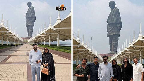 ഗുജറാത്തിലെ സ്റ്റാച്യു ഓഫ് യൂണിറ്റിക്ക് മുന്നിൽ ഭാര്യ സുൽഫത്തിനും സുഹൃത്തുക്കൾക്കുമൊപ്പം മമ്മൂട്ടി