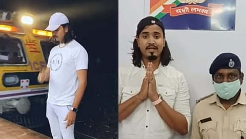 रेल्वेच्या पटर्यांवर इन्स्टा व्हिडीओ बनविणारा तरूण आणि आरपीएफ अधिकारी.