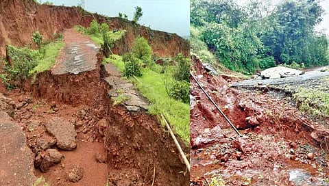 सातारा : सांडवलीसह 8 गावांना जोडणारा रस्ता तुटल्याने ही गावे संपर्कहीन झाली.