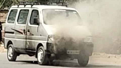 burning car