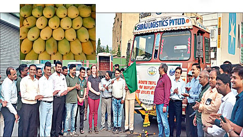 मुंबई : कंटेनरला हिरवा झेंडा दाखविताना अमेरिकन सुरक्षा अधिकारी डॉ. कॅथरिन फिल्डर. समवेत डॉ. टी. के. घंटी, सुनील पवार, संदीप देशमुख, उपसंचालक झेड. ए. अन्सारी आदी.