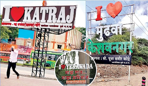 ‘आय लव्ह’ने अडविले पदपथ; नागरिकांचे मूलभूत प्रश्न वार्यावर