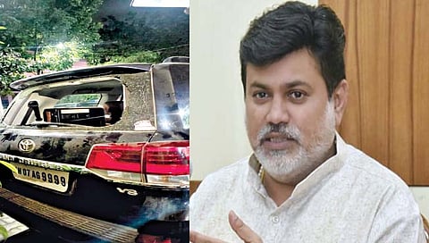 पुणे : आ. उदय सामंत यांच्या मोटारीची शिवसैनिकांनी केलेली तोडफोड.