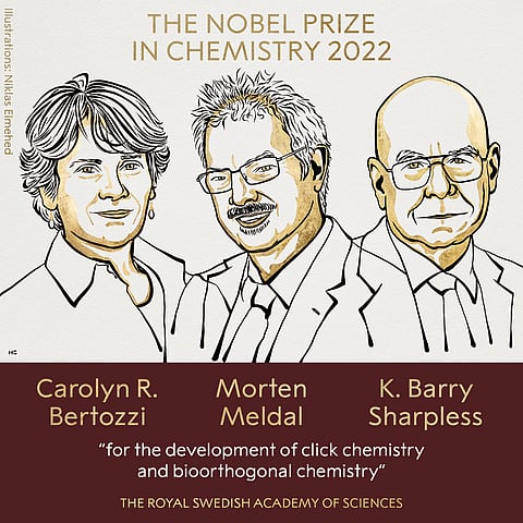 Nobel Prize in Chemistry | बर्टोझी, मेल्डल, शार्पलेस यांना रसायनशास्त्रातील नोबेल जाहीर