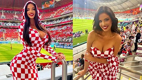 FIFA WC 2022 And Ivana Knoll : ‘या’ मॉडेलने कतारचे नियम बसवले धाब्यावर; फुटबॉलची हॉट फॅन (Video)