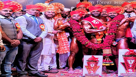 नाशिक : दादा श्री २०२२ शरीरसौष्ठव स्पर्धेत यशश्री मिळवणारे अमीन अन्सारी.