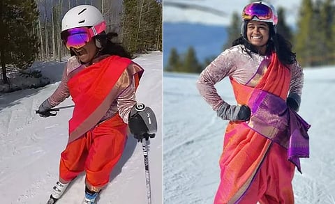 नाद खुळा…चक्क नऊवारीत स्केटिंगचा ‘धुरळा’ : व्हायरल व्हिडिओ