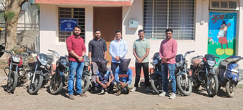 पुणे: दोन चोरट्यांसह आठ मोटारसायकल जप्त, स्थानिक गुन्हे अन्वेषण विभागाची धडाकेबाज कारवाई