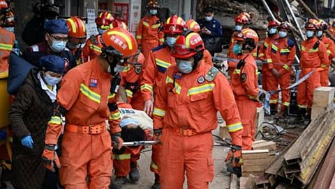China school Gym roof collapses