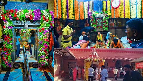 बीड: परळी वैजनाथ मंदिरात मनमोहक पुष्पसजावट; दर्शनासाठी भाविकांची गर्दी