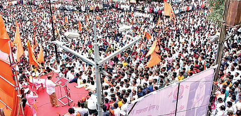 घोषणांनी दुमदुमले नगर ! हिंदू समाजाचा विराट मोर्चा