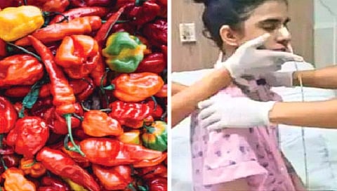 मिरचीचा वास घेतला आणि गेली कोमात!