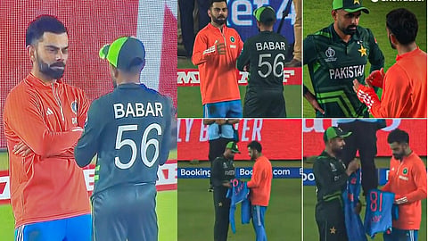 Virat-Babar : बाबरने घेतली विराटची जर्सी! पाकिस्तानच्या माजी खेळाडूंना मिर्ची झोंबली(Video)
