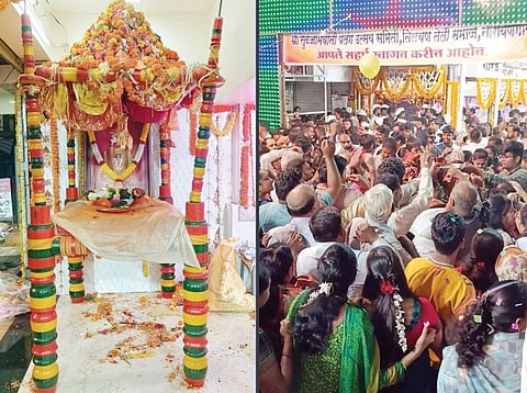 तुळजाभवानी मातेच्या पलंगाचे जंगी स्वागत
