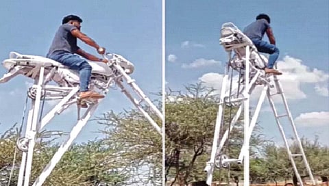 तब्बल दहा फूट उंचीची बाईक!