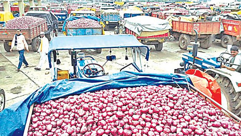 Onion Export News : निर्यातबंदी घोषणेच्या विश्वासार्हतेवर प्रश्नचिन्ह