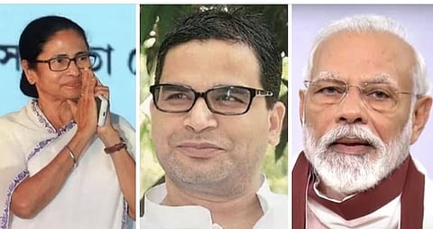 ममता बॅनर्जी, प्रशांत किशाेर, पंतप्रधान नरेंद्र माेदी. ( संग्रहित छायाचित्र)