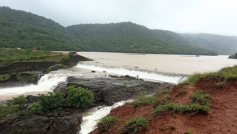 Kandwan Dam on Kansa river in Shahuwadi filled up