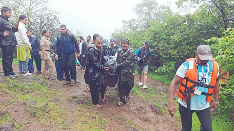 Five members of the same family were washed away in Bhushi Dam on Sunday