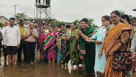 Ritual worship of Mahalakshmi lake