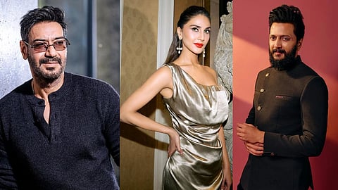 image of Ajay Devgn, Vani Kapoor and Riteish Deshmukh