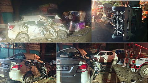 Jejuri car and pickup accident 8 people including a woman died on the spot