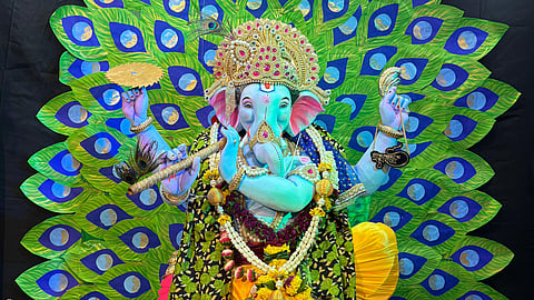 Krishna Leela Ganpati decoration theme