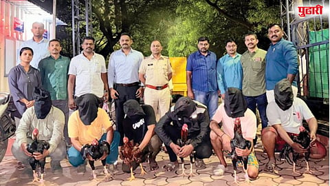 एम्प्रेस गार्डन परिसरात कोंबड्यांच्या झुंजीवर जुगारबाजी