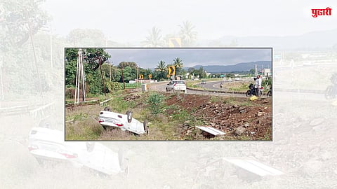 सासवड येथील बोरावकेमळा बाह्यवळण रस्त्यावर झालेला अपघात. (छाया : अमृत भांडवलकर)