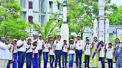 students watched rocket launch