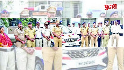 इंटरसेप्टर वाहनाचे उद्घाटन करताना पोलिस अधीक्षक डॉ. विनयकुमार राठोड यांच्यासह अधिकारी, कर्मचारी.