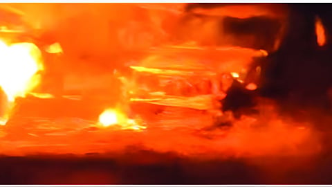 car burnt down