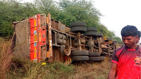 Truck bike accident