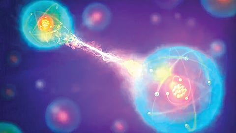 Quantum entanglement atoms |