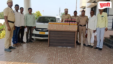 अवैध मद्य वाहतुकीवर पोलिसांचा प्रहार; 5 लाखांहून अधिक मुद्देमाल जप्त