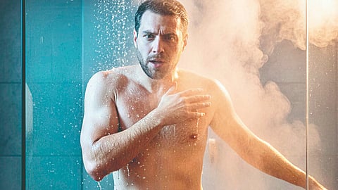 Cold water bath after heat |