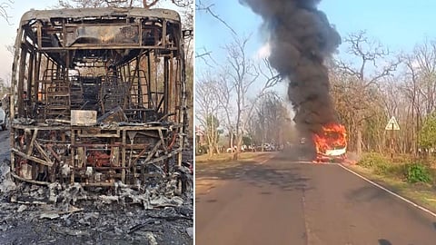 Gadchiroli Chandrapur Road E-Bus Fire