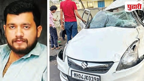 Amravati accident : मौजमस्ती दरम्यान स्टिअरिंगला लागला धक्का; खंडवा मार्गावर कार उलटली, 'स्पा' संचालकाचा जागीच मृत्यू