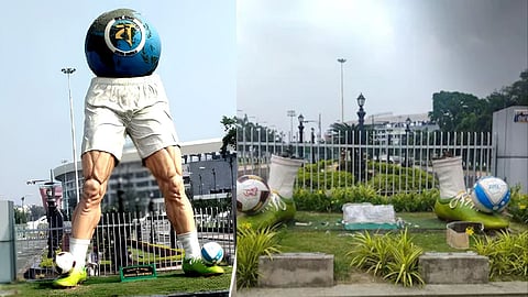 salt lake stadium football sculpture